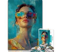 Beautiful Woman JigsawPuzzle 1000 Pieces for Adults,Toys Educational Games Stress Relieving Suitable for Desktop Decoration (75x50cm)
