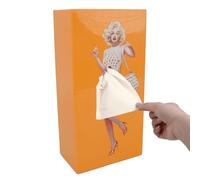 Beautiful Woman Tissue Box Holder Rectangle, Pretty Girl Tissue Holders Tissue Paper as A Skirt, Hidden Tissue-Box Covers, Adjustable Length, Decor for Office Bedroom (Yellow)