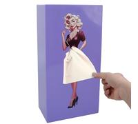 Beautiful Woman Tissue Box Holder Rectangle, Pretty Girl Tissue Holders Tissue Paper as A Skirt, Hidden Tissue-Box Covers, Adjustable Length, Decor for Office Bedroom (Purple)