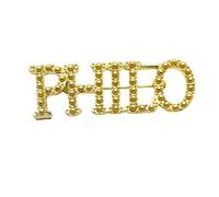 Beautiful Women sorority society PHILO letter label Imitation pearl metal brooch pin