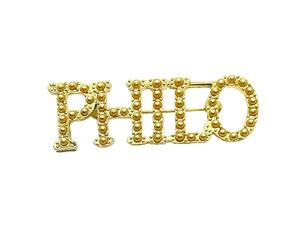 Beautiful Women sorority society PHILO letter label Imitation pearl metal brooch pin