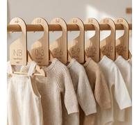 Beautiful Wooden Baby Closet Dividers - Double-Sided Organizer for Newborn to 24 Months Size Clothes - Adorable Nursery Decor Hanger Dividers Easily Organize Your Little Baby Girls or Boys Room