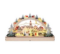 Beautiful Wooden Christmas Village (8.5x14.9in), Houses & Display Set, Indoor Decorations for Holiday & Desktop Decor