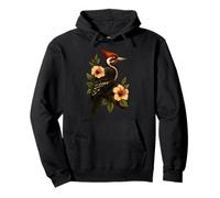 Beautiful Woodpecker On Flowering Branch Nature Bird Lovers Pullover Hoodie