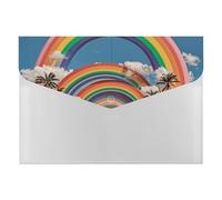Beautiful World Rainbow File Folder 6-Pocket, Waterproof Accordion File Organizer with Snap Closure, Expanding Document Holder for Office, Home