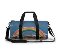 Beautiful World Rainbow Gym Bag for Men Women, Sturdy Oxford Cloth Travel Bags with Removable Shoulder Strap, Waterproof Duffel Bag for Fitness, Travel, Yoga