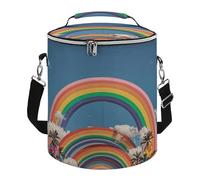 Beautiful World Rainbow Lunch Bag, 15L Portable Leakproof Picnic Basket with Shoulder Strap, Insulated Picnic Cooler Bag for Camping, Beach, Hiking & Groceries