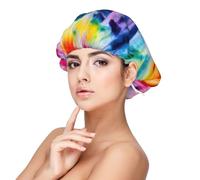 Beautiful World Rainbow Tribe Print Adult's Satin Sleeping Cap, Satin Bonnet for Sleeping - Silk Sleep Cap for Women and Men, Black, One size