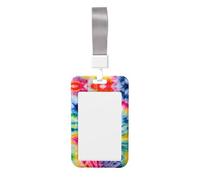 Beautiful World Rainbow Tribe Print Badge Holder with Breakaway Lanyard,Work Name Tag Breakaway Lanyard Id Card Protector Case