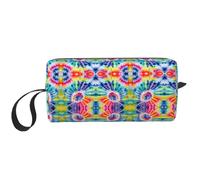 Beautiful World Rainbow Tribe Print Foam Padded Cosmetic Case Simple Organizer Pouch Lightweight Travel Bag for Space Saving