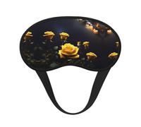 Beautiful Yellow Roses Black Border Satin Sleep Mask for Light Blocking Comfort
