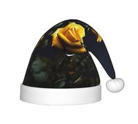 Beautiful yellow roses Christmas Hat - Classic Santa Xmas & New Year Party Headwear - Perfect for Holiday Celebrations, Halloween