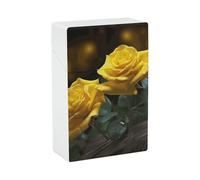 Beautiful Yellow Roses Cigarette Case - Waterproof & Crush Proof Cigarette Holder Case for 20 King Size Cigarettes, Portable Pocket Size Travel Box for Men & Women