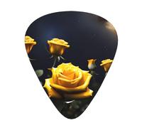 Beautiful yellow roses Guitar Picks 12 Pack Assorted Thickness-0.46mm 0.71mm 0.96mm Thin Medium Heavy Picks for Acoustic Electric Guitar Ukulele