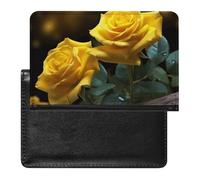 Beautiful Yellow Roses Passport Holder Cover Passport Cover Protector Essentials with Credit Card Slots Slim Travel Wallet Covers Documents Organizer Protector for Man&Women