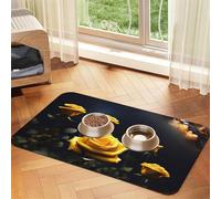 Beautiful yellow roses Pet Absorbent Leather Placemat 40x60cm Beautiful Design Cat and Dog Bowl Mat Portable Storage