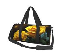 Beautiful Yellow Roses Round Travel Duffel Bag - Large Capacity Durable Carry-On Bag for Vacation, Gym, Short Trips