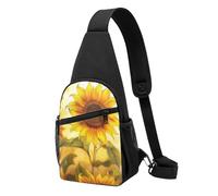 Beautiful Yellow Sunflower Printed Chest Bag Sling Bag for Men Women, Outdoor Crossbody Fanny Packs Hiking Chest Packs Sport Daypacks