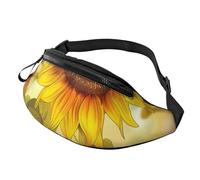 Beautiful Yellow Sunflower Printed Fanny Pack for Men Women Crossbody Waist Bag Pack Bum Bag with Adjustable Strap for Hiking Running Travel Cycling