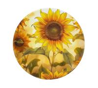 Beautiful Yellow Sunflower Printed Gaming Mouse Pad 1 PCS, Round Non-Slip Rubber Base Laptop Mousepad Desk Mat for Gamer, Office, Home
