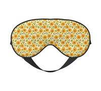 Beautiful Yellow Sunflower Printing Soft Eye Mask Reversible Cover for Travel Adjustable Strap Blackout Sleep