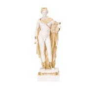 BeautifulGreekStatues Apollo God Of Music Poetry Art Gold Tone Alabaster Statue Sculpture 9.05 Inches