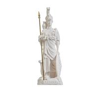 BeautifulGreekStatues Athena With Owl Medusa Shield Greek Goddess Alabaster Statue 10.6"