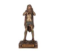 BeautifulGreekStatues Dionysus Statue Bacchus Greek God of Wine Grape-Harvest Miniature Cold Cast Bronze Statue 3.3 Inches