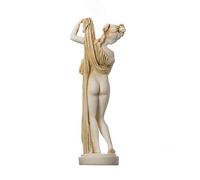 BeautifulGreekStatues Goddess Aphrodite Kallipygos Alabaster Gold Tone Statue Greek Sculpture 9.84"
