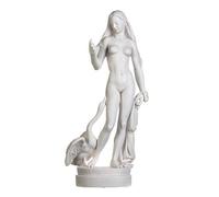 BeautifulGreekStatues Leda and Swan Nude Spartan Queen Figurine Ancient Greece Mythology Alabaster Statue 24 Inches
