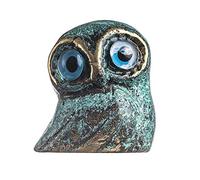 BeautifulGreekStatues Owl of Athens Wisdom Solid Bronze Greek Green-Gold Handmade Miniature
