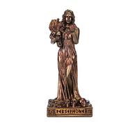 BeautifulGreekStatues Persephone Goddess of The Underworld Springtime Flowers&Vegetation Miniature Cold Cast Bronze Statue 3.5 Inches