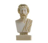 BeautifulGreekStatues Plato Greek Father of Philosophy Statue Alabaster Handmade Head Bust Gold Tone