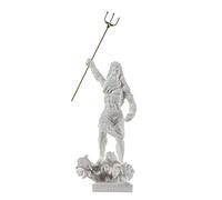 BeautifulGreekStatues Poseidon Greek God of The Sea with Trident Alabaster Statue Figurine 6.5 Inches