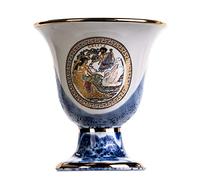 BeautifulGreekStatues Pythagoras Cup of Justice Zeus Artemis Pythagorean Fair Mug Ancient Greece Blue Cobalt Usable