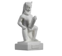 BeautifulGreekStatues Satyr Greek Roman Mythology Statue Handmade Alabaster Nude Male Figure 5.5"