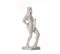 BeautifulGreekStatues Satyr Pan Panas Greek Roman Statue Handmade Alabaster Male Figure 8.6" 22cm