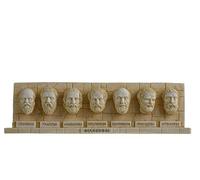 BeautifulGreekStatues Set of Ancient Greek Philosophers Busts Repoussé Alabaster Statue Gold Tone 13.5 Inches