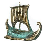 BeautifulGreekStatues Ship Argo of Jason & Argonauts Solid Statue Bronze Green Gold Figurine 3.3"