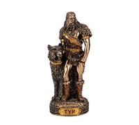 BeautifulGreekStatues Tyr Scandinavian God Resin Figurines Hand Painted Bronze Miniature Statue 3.1 Inches