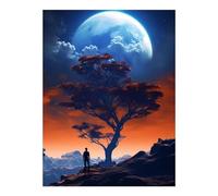 Beautifull Moonlit Tree Jigsaw Puzzles for Adults 1000 piece, puzzle for Adults 19.7x29.5 inch, DIY Craft puzzles for Home Decoration Gifts,Puzzle Perfect for Game