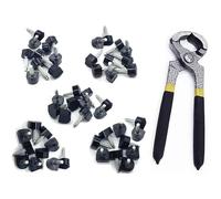 Beautifullife Smile High Heel Repair Pliers and 25 Pairs Women's High Heel Shoes Replacement Dowels Repair Tips Pin Kit, 5 Different Size (8/9/ 10/11/ 12mm), U-Shape, Black
