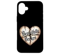 Beautifully Broken Christian Heart Message Quote Case for iPhone 16 Plus