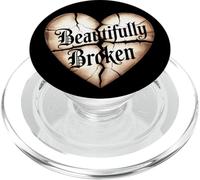Beautifully Broken Christian Heart Message Quote PopSockets PopGrip for MagSafe