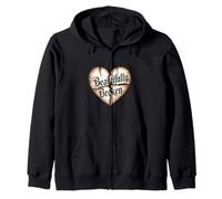 Beautifully Broken Christian Heart Message Quote Zip Hoodie