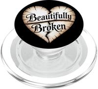 Beautifully Broken Christian Heart Religious Quote PopSockets PopGrip for MagSafe