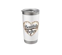 Beautifully Broken Christian Heart Religious Quote Stainless Steel Insulated Tumbler