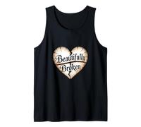 Beautifully Broken Christian Heart Religious Quote Tank Top