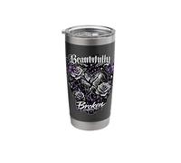 Beautifully Broken Emo Gothic Design Stainless Steel Insulated Tumbler