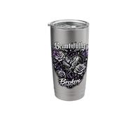 Beautifully Broken Emo Gothic Design Stainless Steel Insulated Tumbler